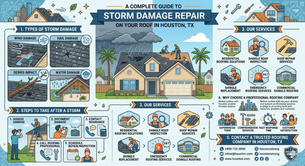 The Complete Guide to Storm Damage Repair on Your Roof in Houston, TX