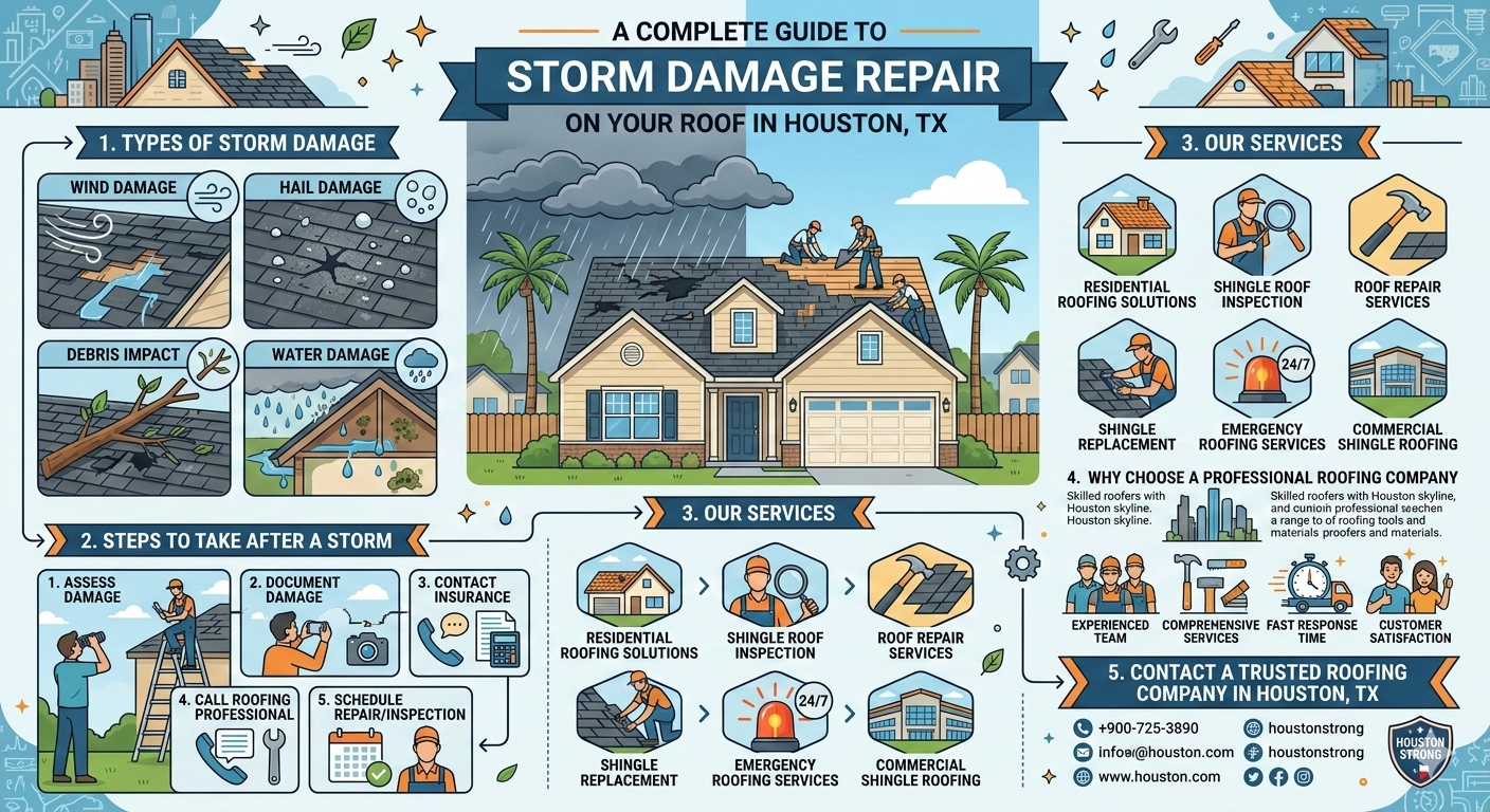 The Complete Guide to Storm Damage Repair on Your Roof in Houston, TX